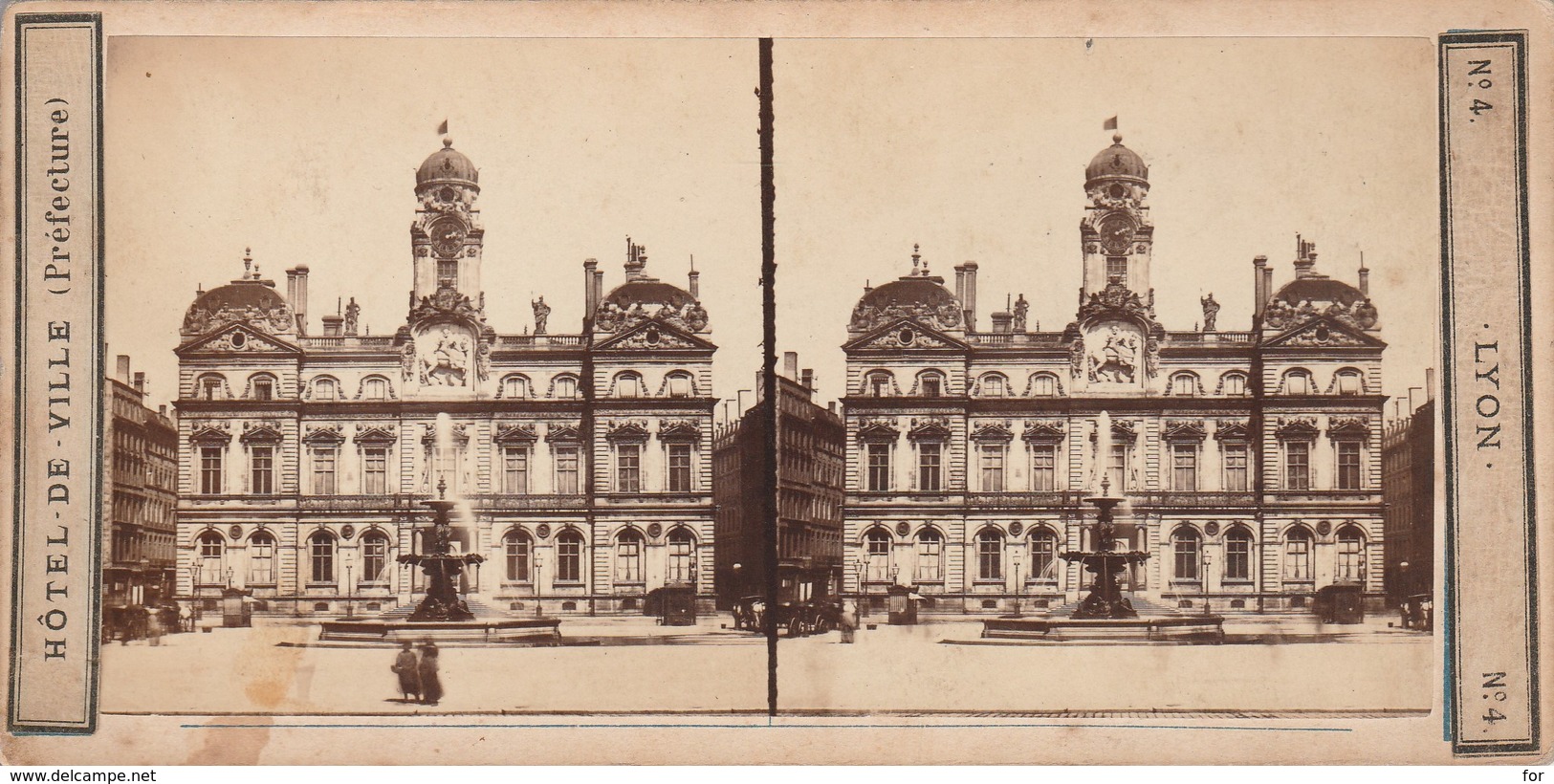 Photos - Stéréo. : LYON : Hotel De Ville - Préfecture ( éd. Observatoire Gay ) N° 4 - Ou Sont Les Personnages De Gauche - Photos Stéréoscopiques