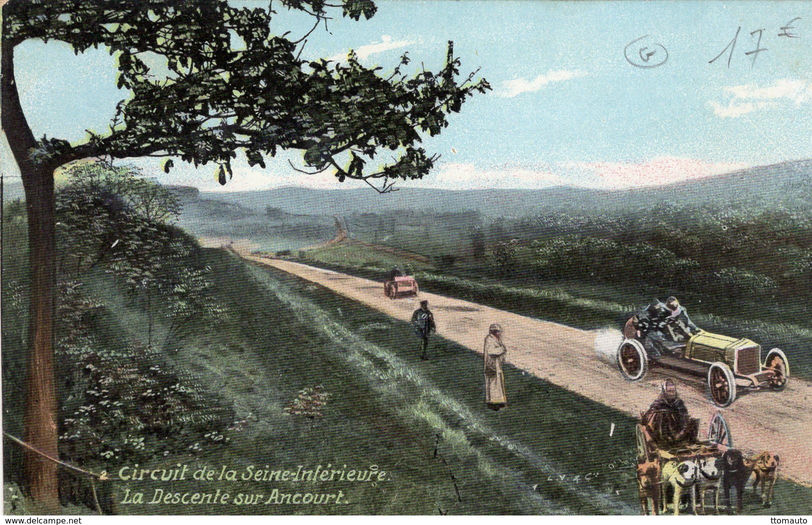Grand Prix De L'ACF 1907 - Circuit De La Seine-Inférieure  -  La Descente Sur Ancourt  -  CPA - Grand Prix / F1