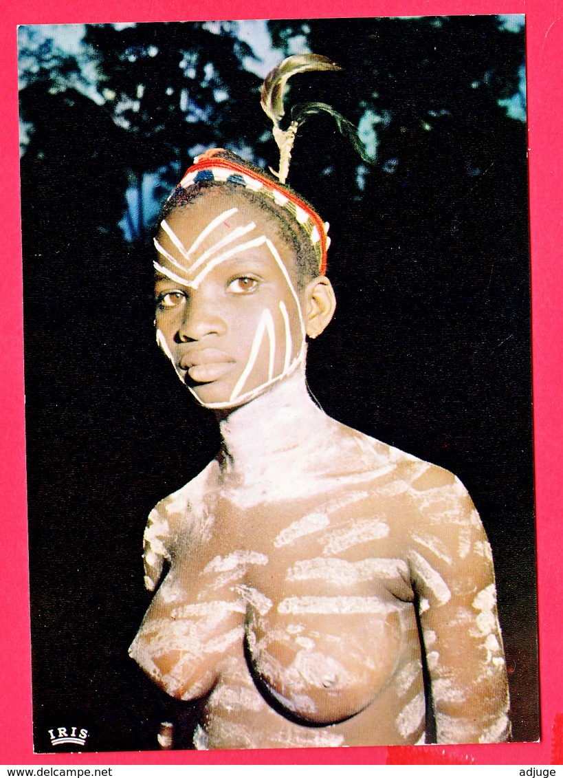 CPM- ZAÏRE 1974- JEUNE DANSEUSE SEINS NUS - Peintures Ref.5348 * TOP ** 2 SCANS - Kinshasa - Léopoldville