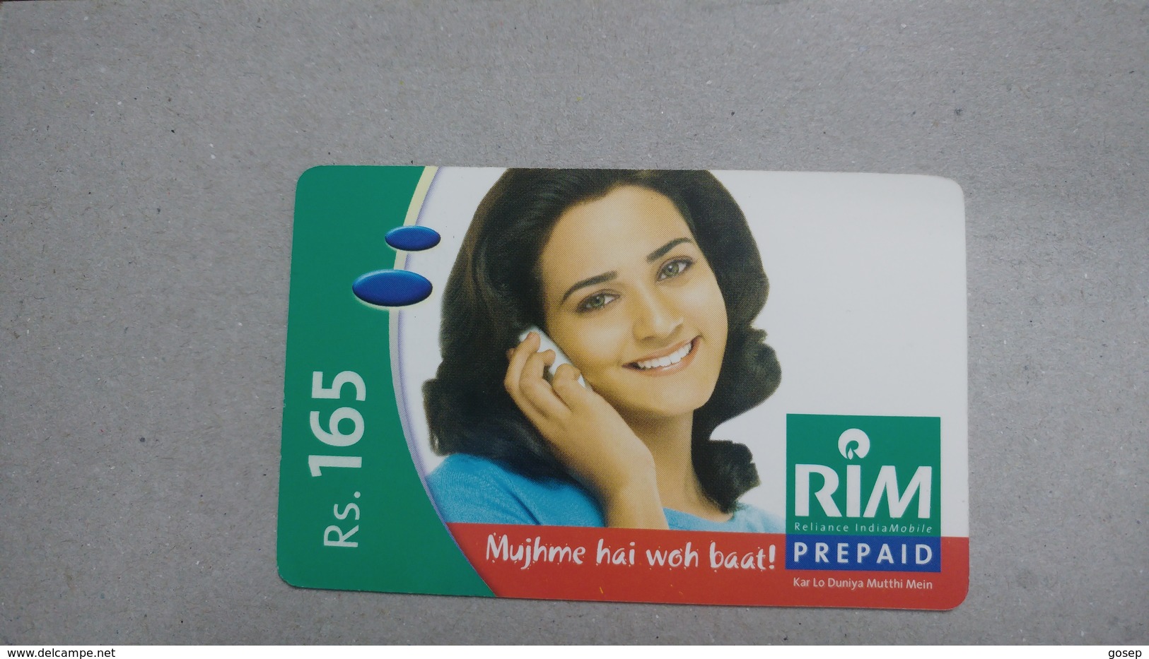 India-rim Prepiad Card-(44e)-(rs.165)-(navi Mumbai)-(31.10.2005)-(look Out Side)-used Card+1 Card Prepiad Free - Indien