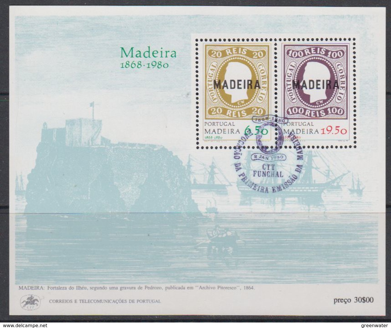 Madeira 1980 Postal Independance M/s Used 1st Day (41555A) - Madeira