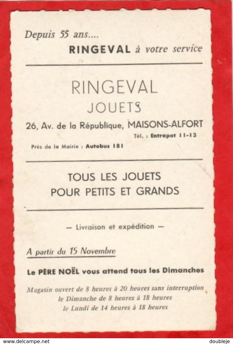 D94  MAISONS ALFORT  RINGEVAL 26 AV DE LA RÉPUBLIQUE  ......... Carte Photo Publicitaire  Dentelée Format 9 Cm X 14 Cm - Maisons Alfort