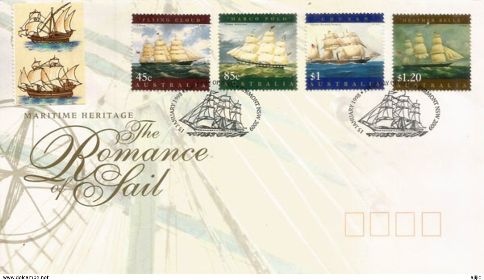 AUSTRALIA. Voiliers Célèbres Du XIX Ième Siècle Reliant England & Australia. FDC Pyrmont NSW 1998 - Bateaux