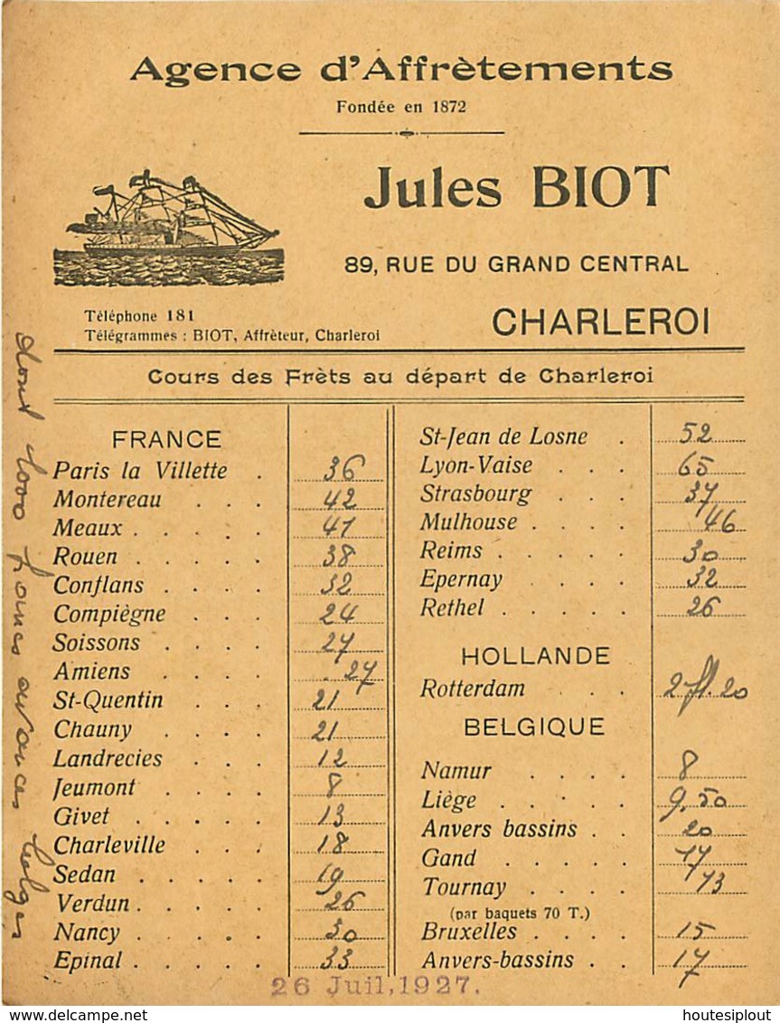 Belgique.  TP 193 (dont 1 sans signature) sur 10 imprimés Charleroi 1 > Courcelles 1927  cours des Frèts