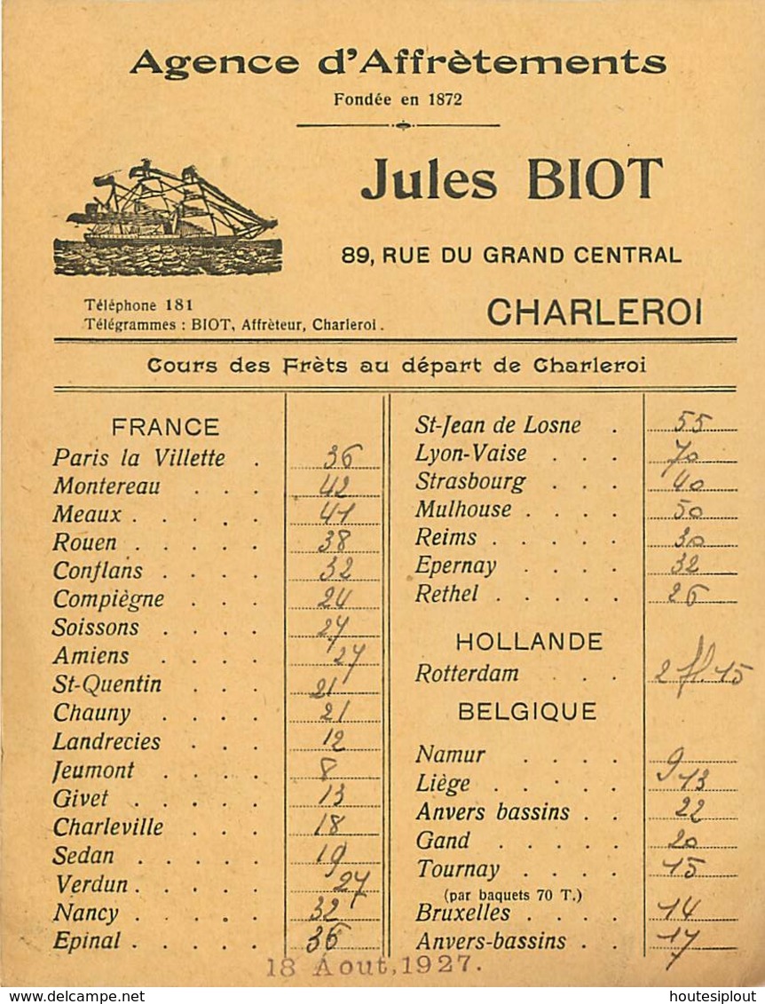 Belgique.  TP 193 (dont 1 sans signature) sur 10 imprimés Charleroi 1 > Courcelles 1927  cours des Frèts