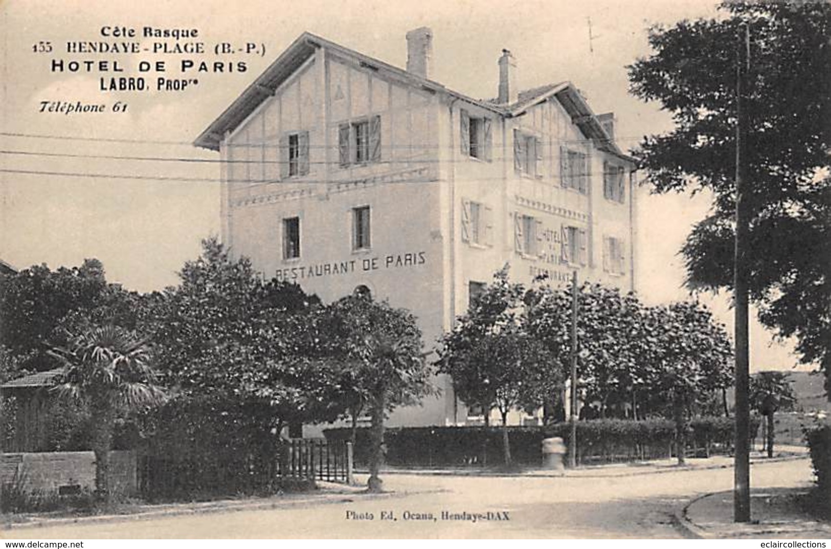 Hendaye        64        Hôtel  De Paris        (voir Scan) - Hendaye