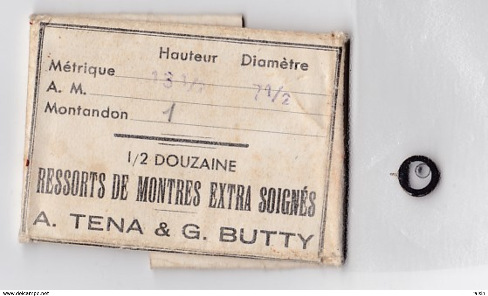 Horlogerie 1 Ressort Montre Extra Soigné A.Tena & G.Butty - Matériel