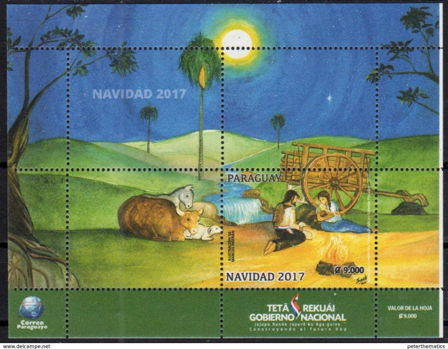 PARAGUAY, 2017, MNH, CHRISTMAS,  SHEETLET - Navidad