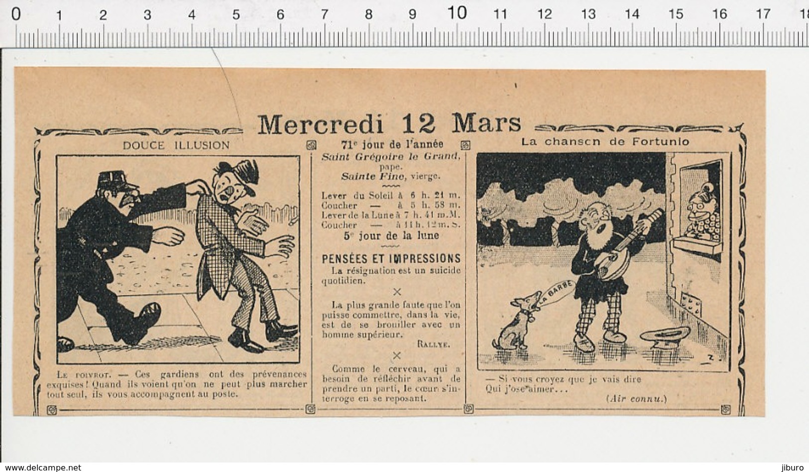 2 Scans Humour De 1913 Son (de Blé Céréales Sac) Du Piano Thème Accordeur Facteur De Piano Musique Sérénade 223XF - Non Classés