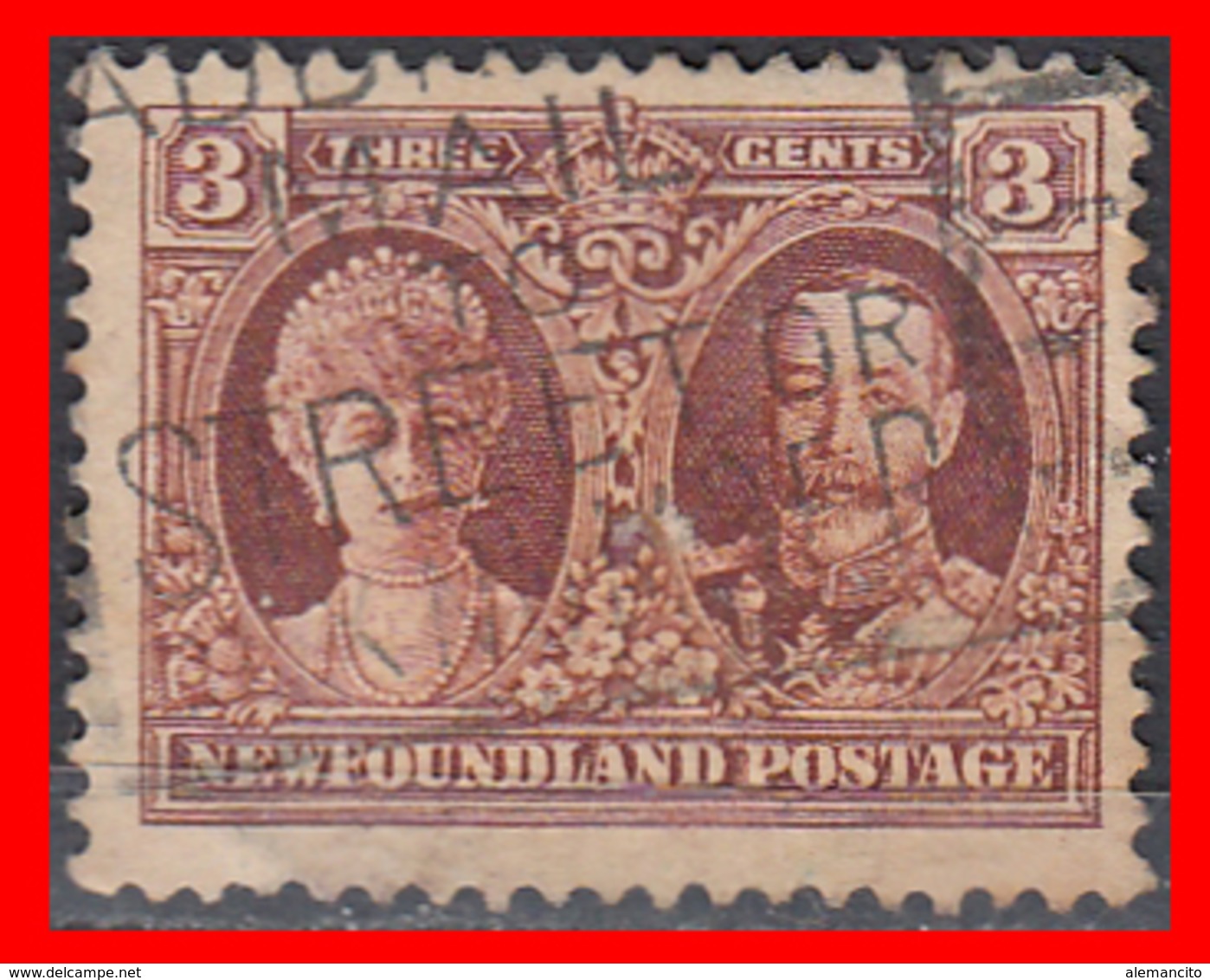 CANADA ISLA DE TERRANOVA   SELLO AÑO 1928 QUEEN MARY GEORGE V — 3 CENTS - Usados