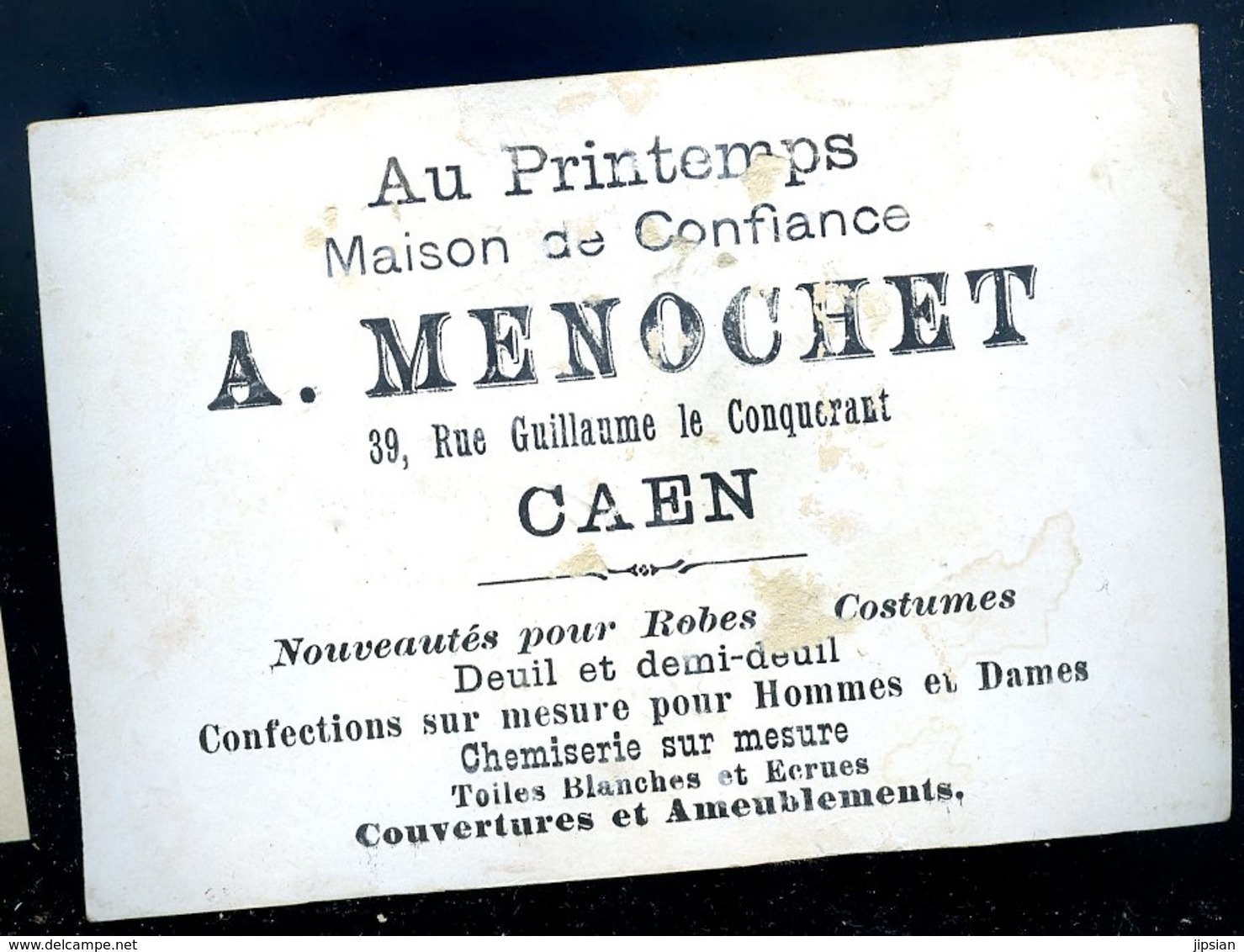 Chromo  Pour Magasin  Au Printemps Maison Menouchet Caen Modes CHR18 - Autres & Non Classés