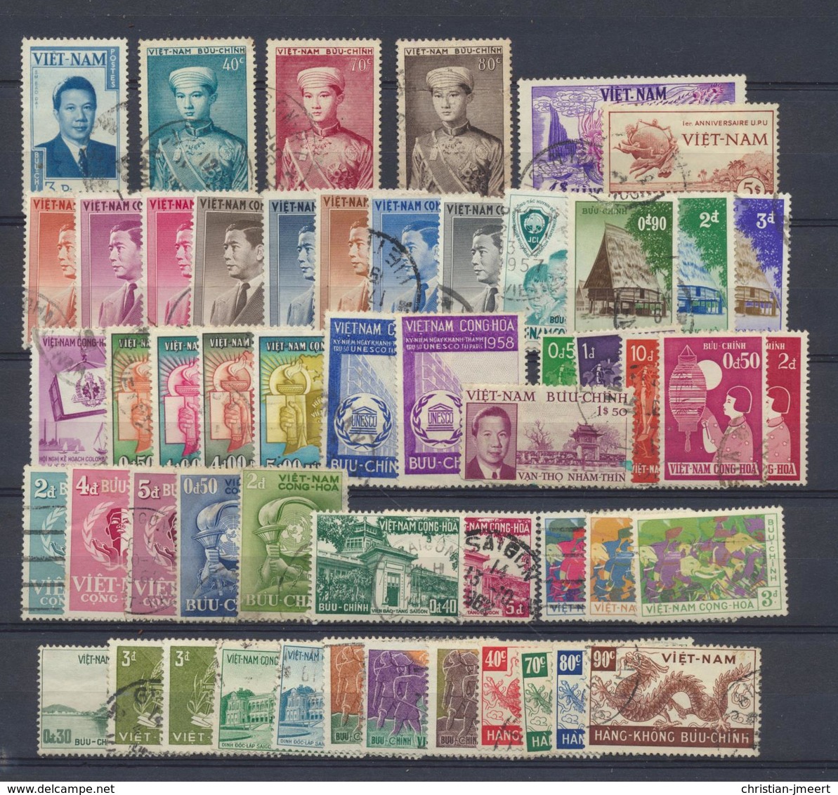 Viêt-Nam  Lot De 53 Timbres Oblitérés -cachets à La Main - Très Bon état - Vietnam