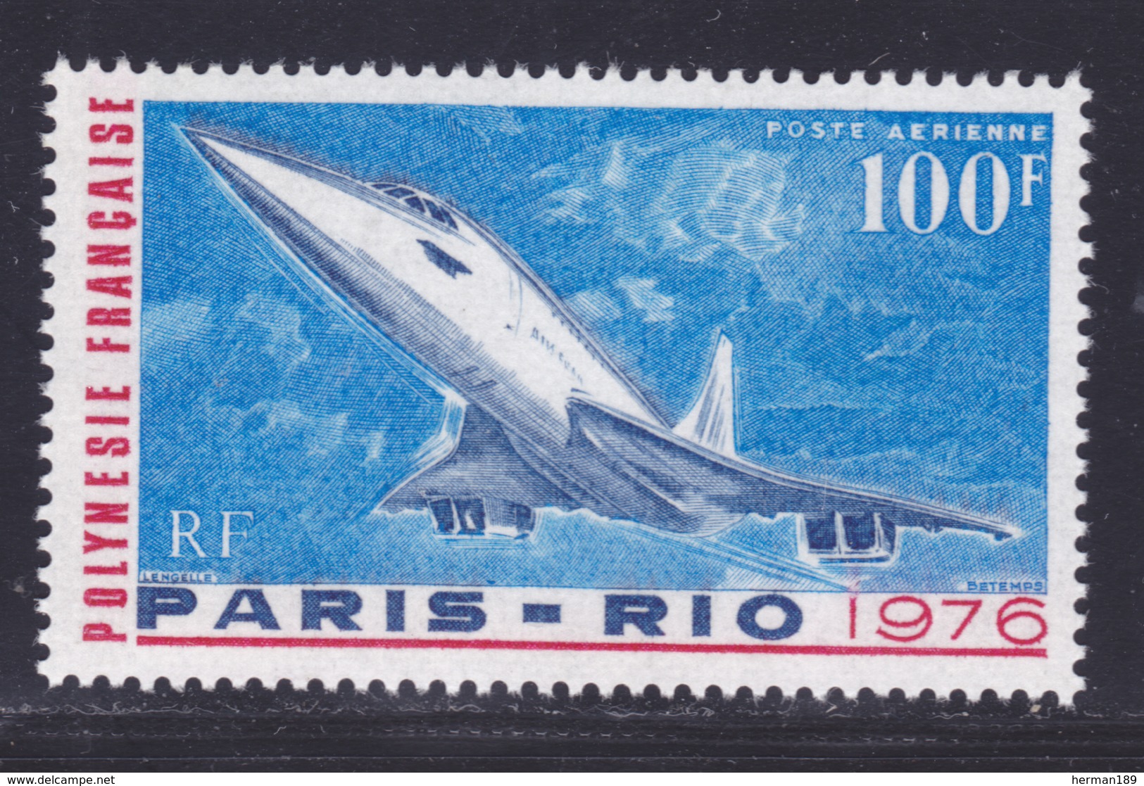 POLYNESIE AERIENS N°  103 ** MNH Neuf Sans Charnière, TB (D7992) Avion, Concorde, 1er Vol Commercial -1976 - Nuevos