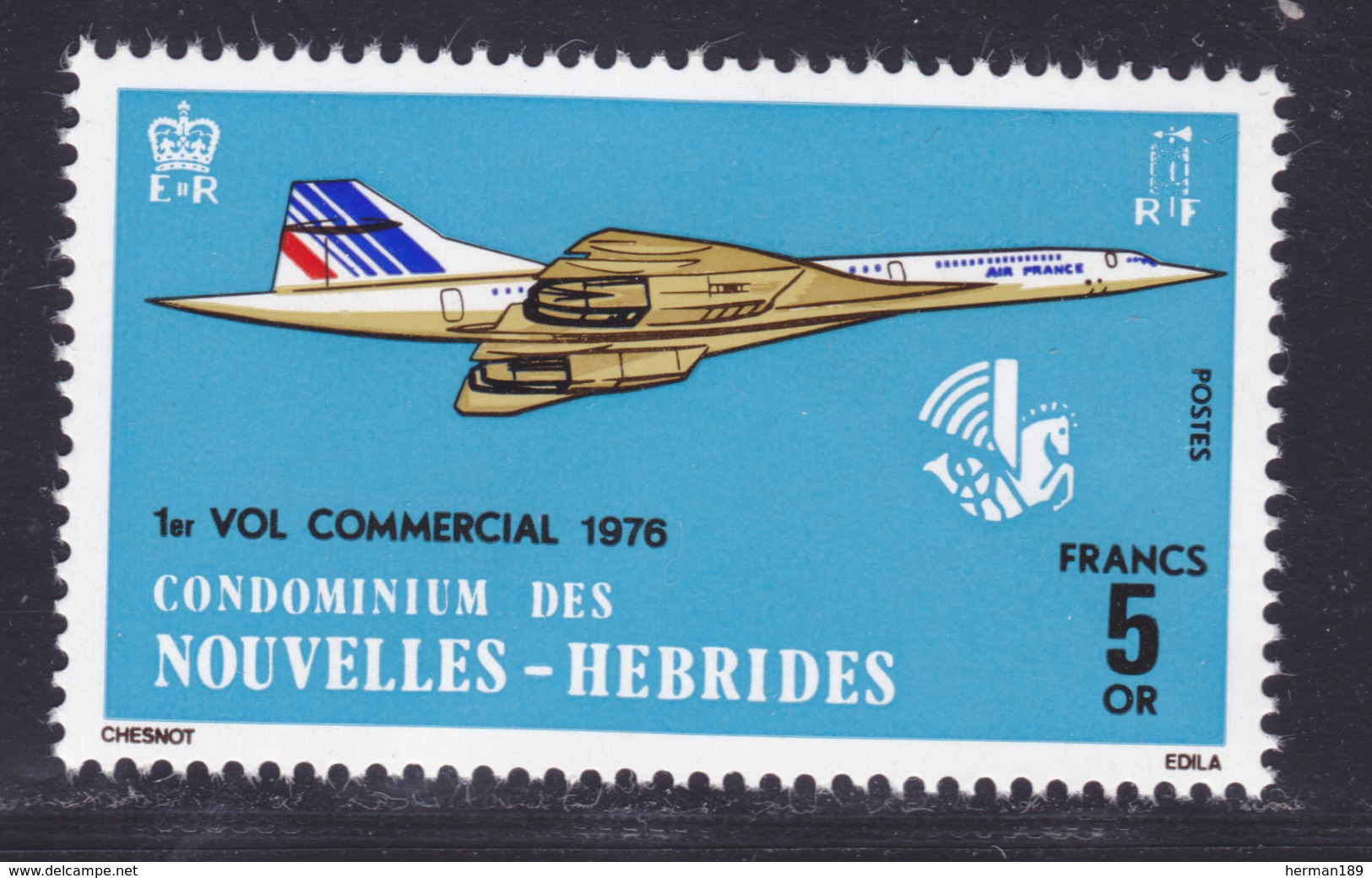 NOUVELLES-HEBRIDES N°  424 ** MNH Neuf Sans Charnière, TB (D7994) Avion, Concorde, 1er Vol Commercial - 1976 - Unused Stamps