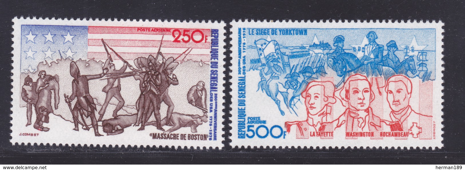 SENEGAL AERIENS N°  149 & 150 ** MNH Neuf Sans Charnière, TB (D7996) 200 Ans Indépendance Des Etats Unis -1976 - Sénégal (1960-...)