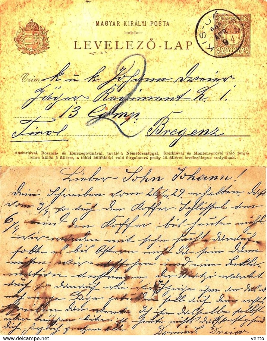Hungary Card Kis-Jecsa, Tody Romania ... Ak330 - Brieven En Documenten