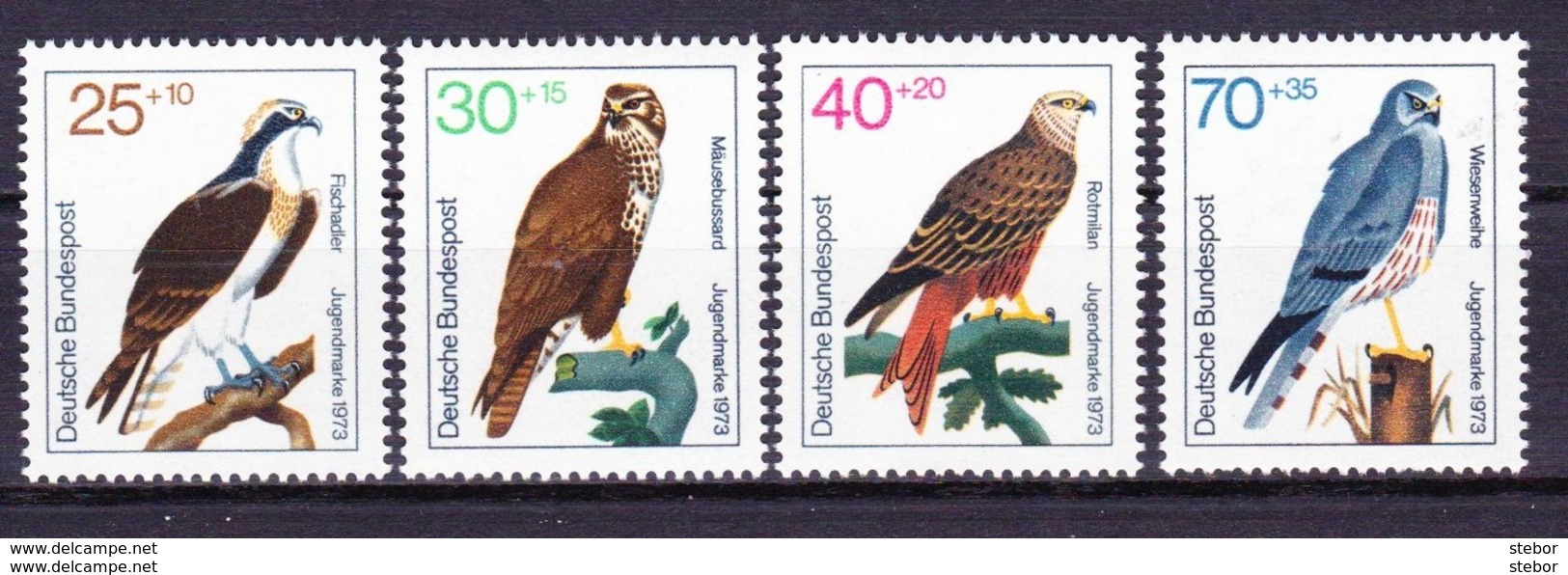 Duitsland West 1973 Nr 604/07 **, Roofvogels Zeer Mooi Lot Krt 3152 - Neufs