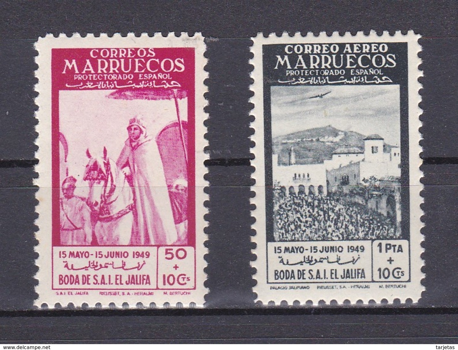 MARRUECOS AÑO 1949 BODA DEL JALIFA, EDIFIL Nº 305 A 306* * (NUEVOS) - Maroc Espagnol