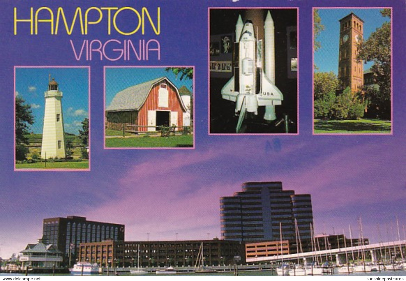 Virginia Hampton Skyline Old Point Comfort Lighthouse Space Shuttle At NASA Visitors Center & More 1996 - Hampton