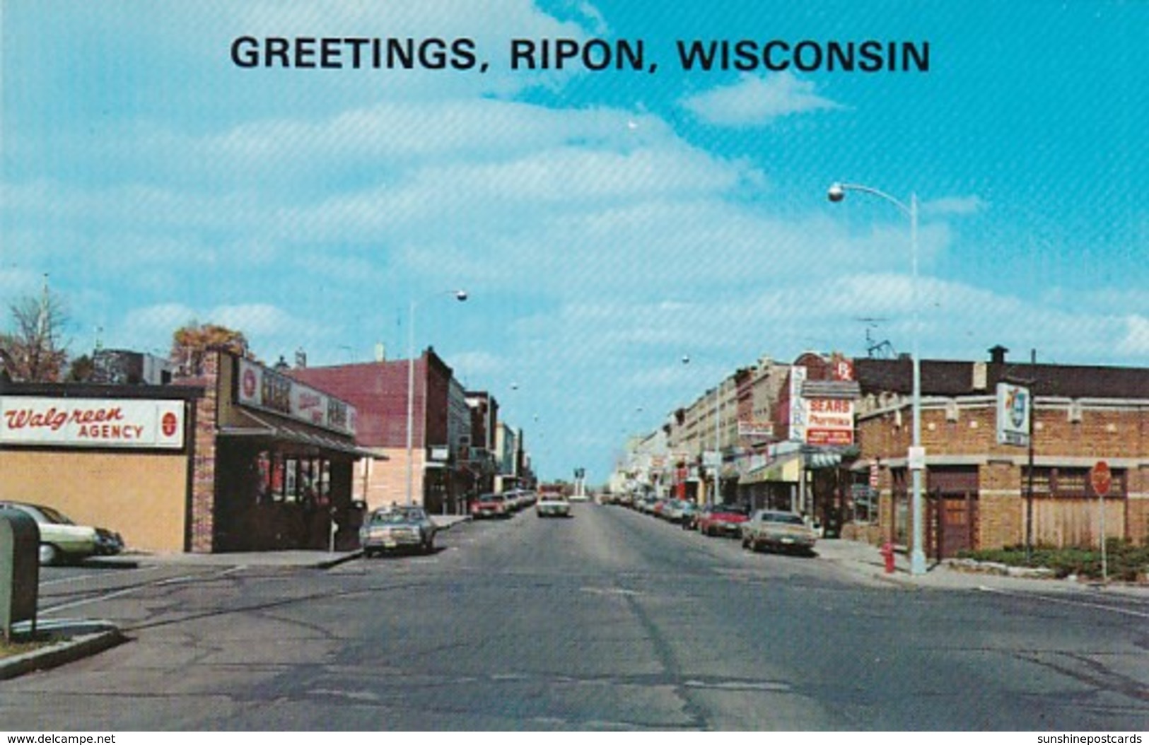 Wisconsin Greetings From Ripon Showing Watson Street - Greetings From...