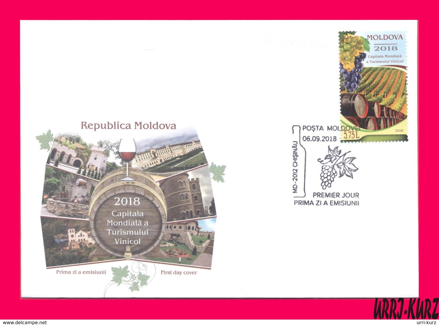 MOLDOVA 2018 Nature Flora Fruits Grape Vineyard Viniculture World Capital Of Wine Tourism Mi 1061 Sc997 FDC - Wines & Alcohols