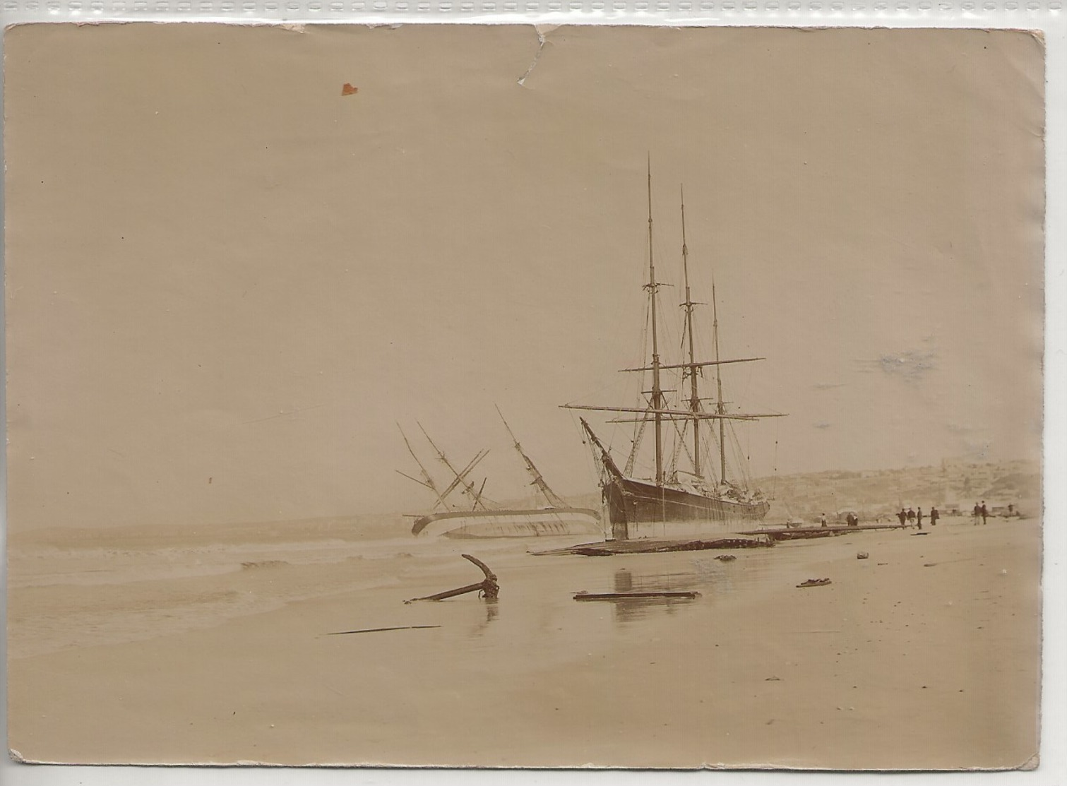 Flandre Occid.-Tempête Du 30/ 9 Au1/10 1911 Mer Du Nord.Bateaux  échoués Sur La Côte Belge-Phot. 155x135. - Bateaux