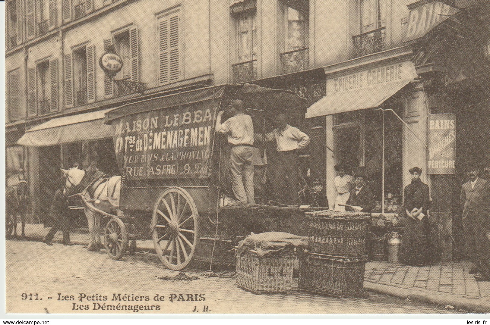 CPA - LES PETITS MÉTIERS DE PARIS - LES DÉMÉNAGEURS -  REPRODUCTION - CECODI - LIMITE A 2000 EXEMPLAIRES - Petits Métiers à Paris