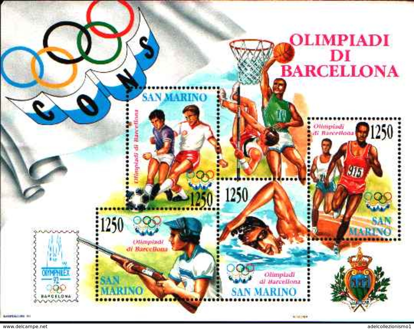 74692) SAN MARINO- XXV Olimpiade Di Barcellona - BLOCCO FOGLIETTO - 22 Maggio 1992.-MNH**- - Carnets