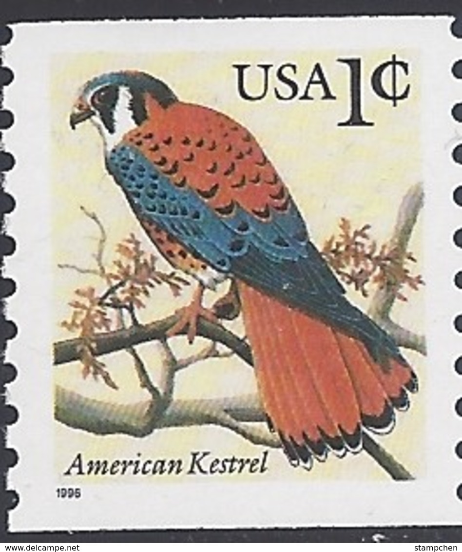 1996 USA American Kestrel Coil Stamp Bird Eagle Sc#3044 - Milieubescherming & Klimaat