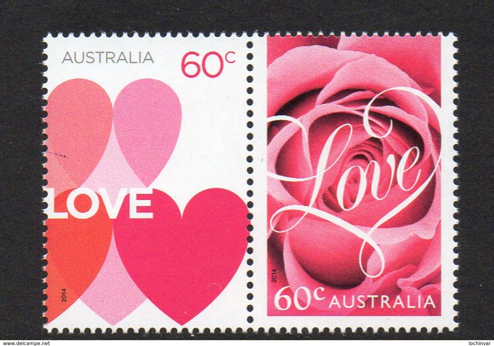 AUSTRALIA, 2014 LOVE PAIR MNH - Ungebraucht