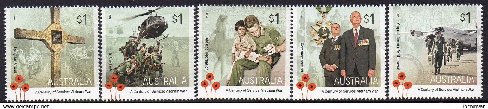 AUSTRALIA, 2016 VIETNAM WAR 5 MNH - Ongebruikt