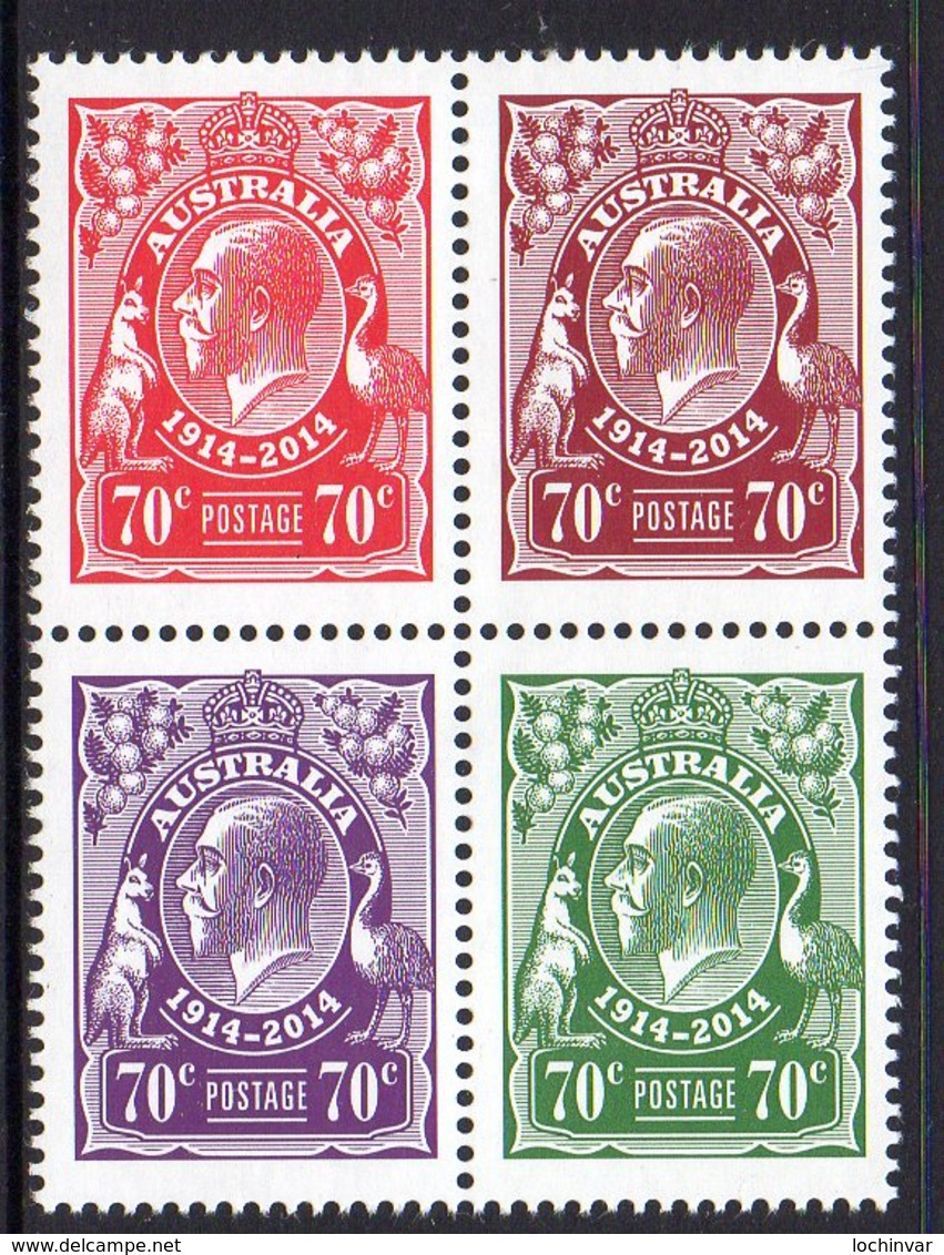 AUSTRALIA, 2014 KING GEORGE V BLOCK 4 MNH - Mint Stamps