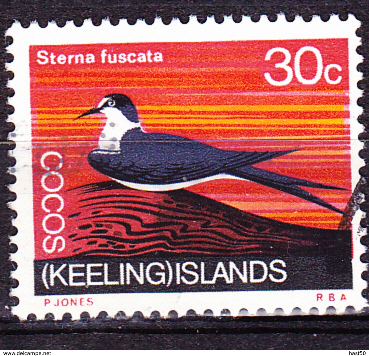 Kokosinseln - Ruß-Seeschwalbe (Sterna Fuscata) (MiNr: 17) 1969 - Gest Used Obl - Cocos (Keeling) Islands