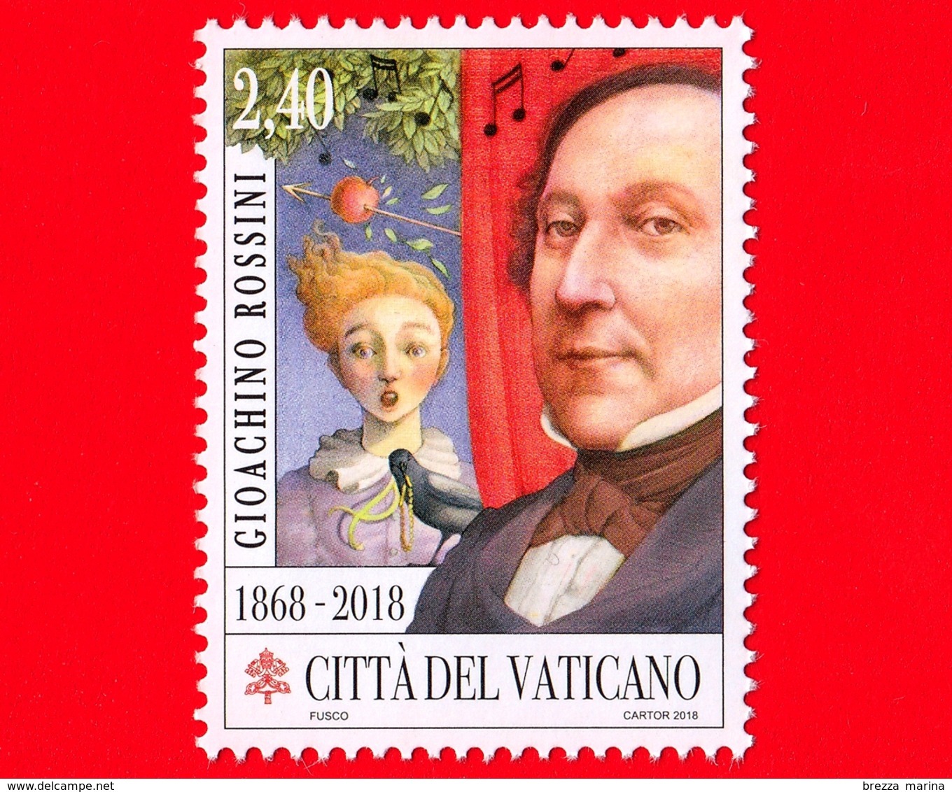Nuovo - MNH - VATICANO - 2018 - 150º Anniversario Della Morte Di Gioachino Rossini - Ritratto - 2.40 - Neufs