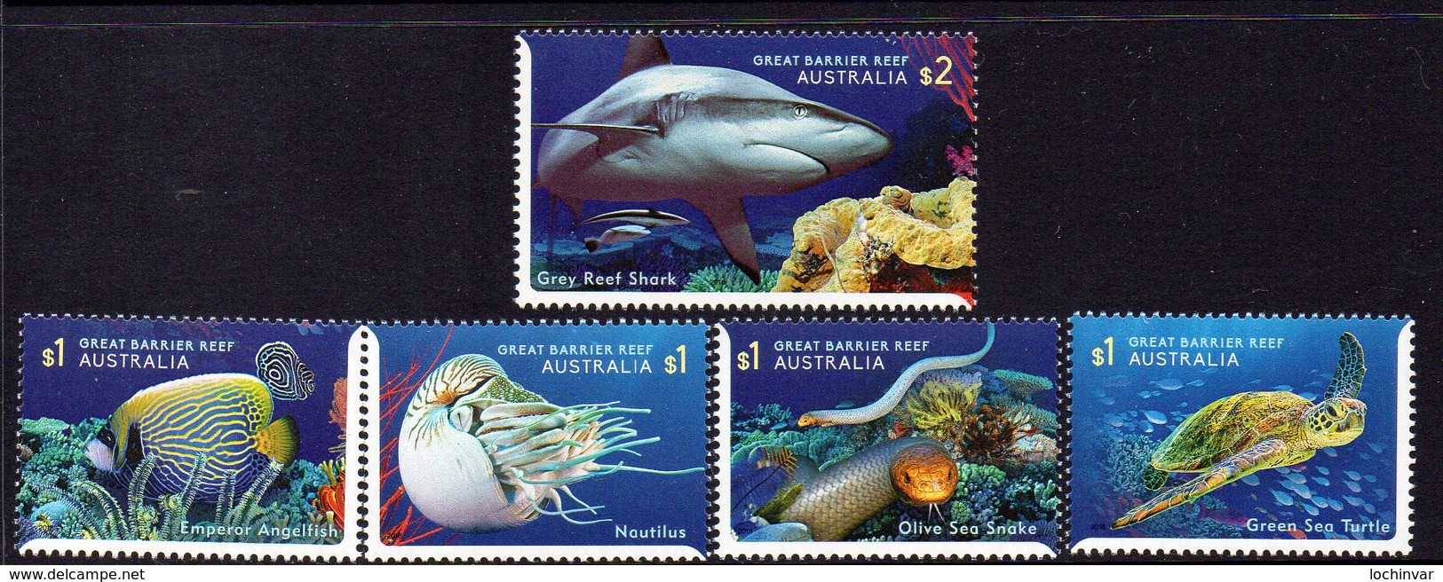 AUSTRALIA, 2018 BARRIER REEF 5 MNH - Mint Stamps