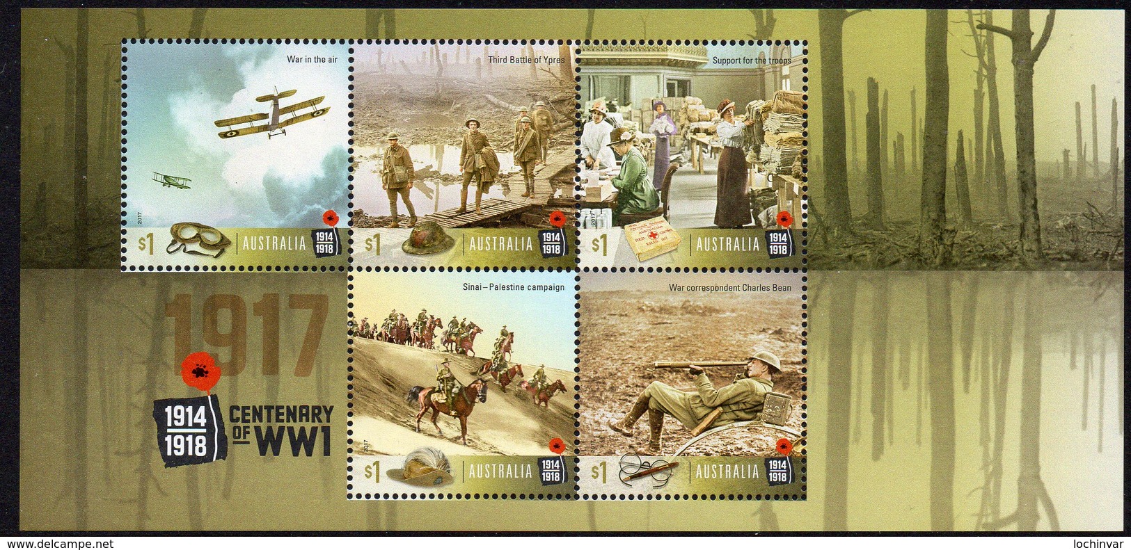 AUSTRALIA, 2017 WW1 CENTENARY MINISHEET MNH - Neufs