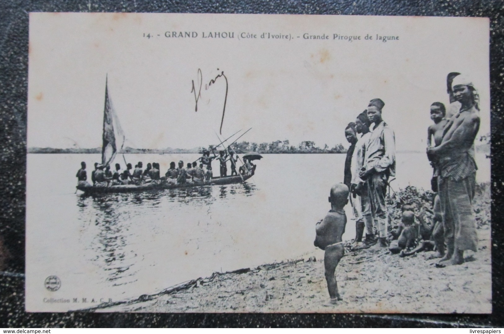 Cote D'ivoire  Grande Pirogue Lagune Grand Lahou   Cpa Timbrée  Afrique Noire - Costa D'Avorio