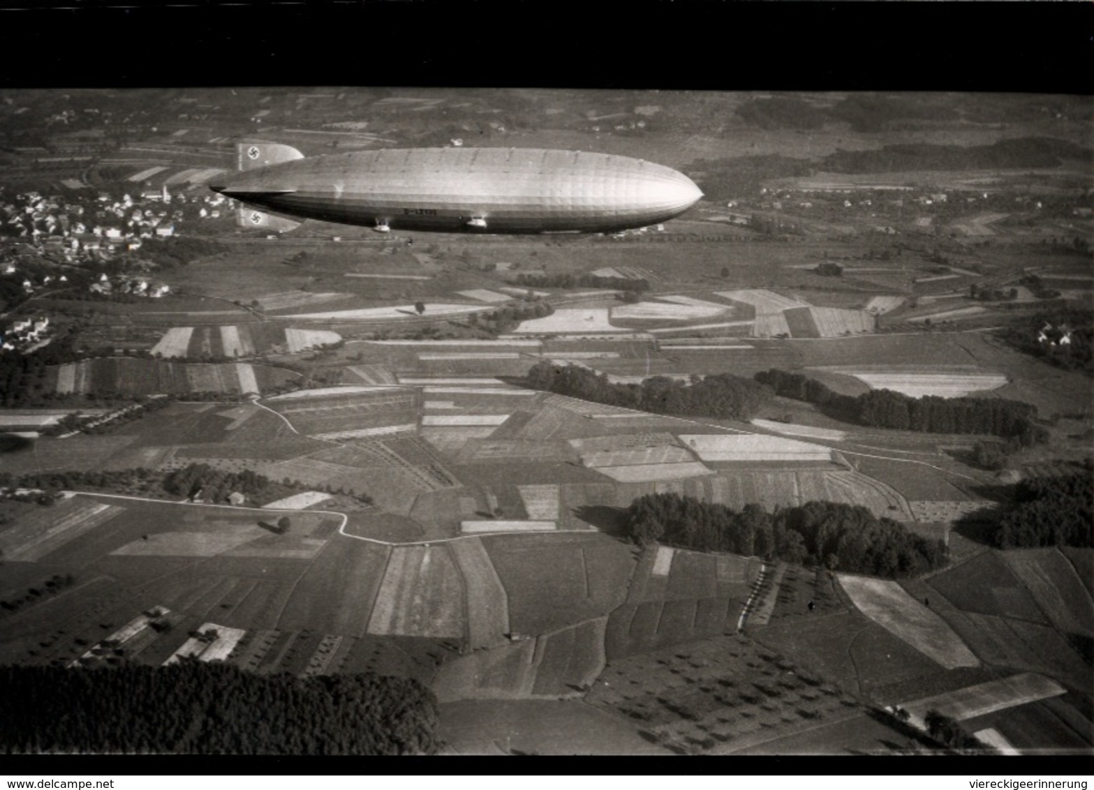 ! Luftschiff Graf Zeppelin, Luftbild 1938, DIRIGEABLE, Moderner Abzug, Nr. 38510, Format 17,8 X 12,7 Cm - Zeppeline