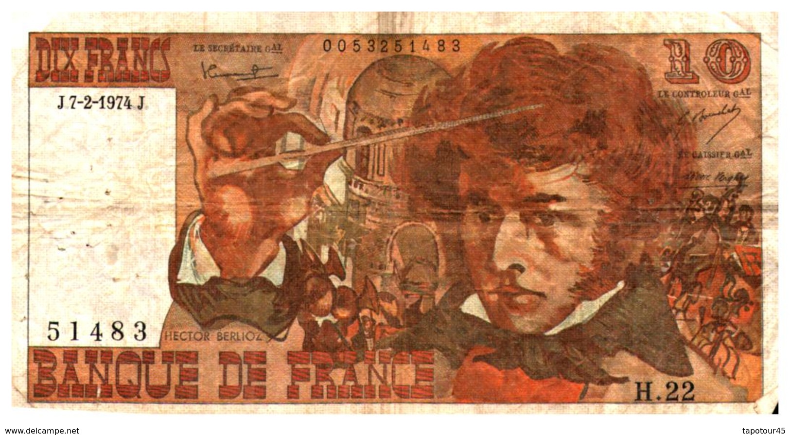 Billet > France > 10 Francs 1974 - 10 F 1972-1978 ''Berlioz''