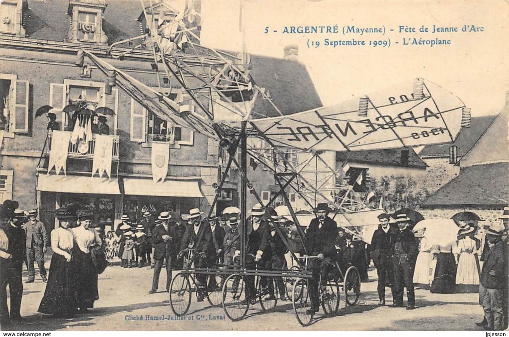 MAYENNE  53  ARGENTRE  FETE DE JEANNE D'ARC (SEPTEMBRE 1909) - L'AEROPLANE - Argentre