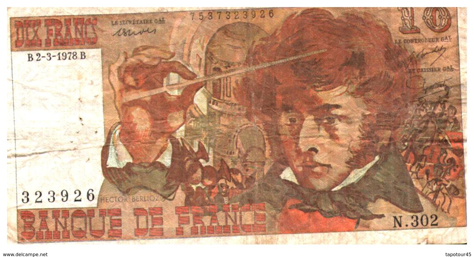 Billet  >  France > 10  Francs  1978 - 10 F 1972-1978 ''Berlioz''