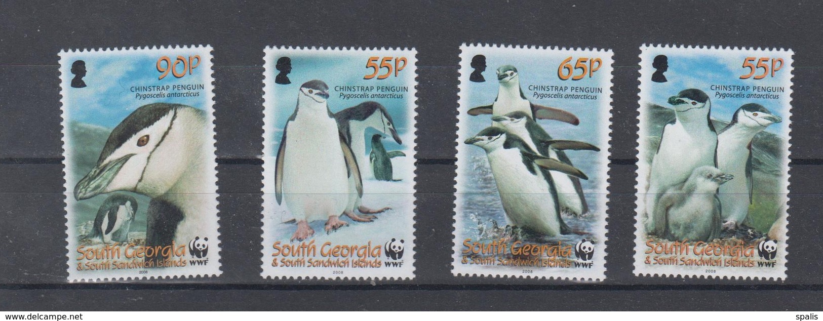 South Georgia 2008 Mi 454-7 Mnh Chinstrap Penguin WWF - Südgeorgien