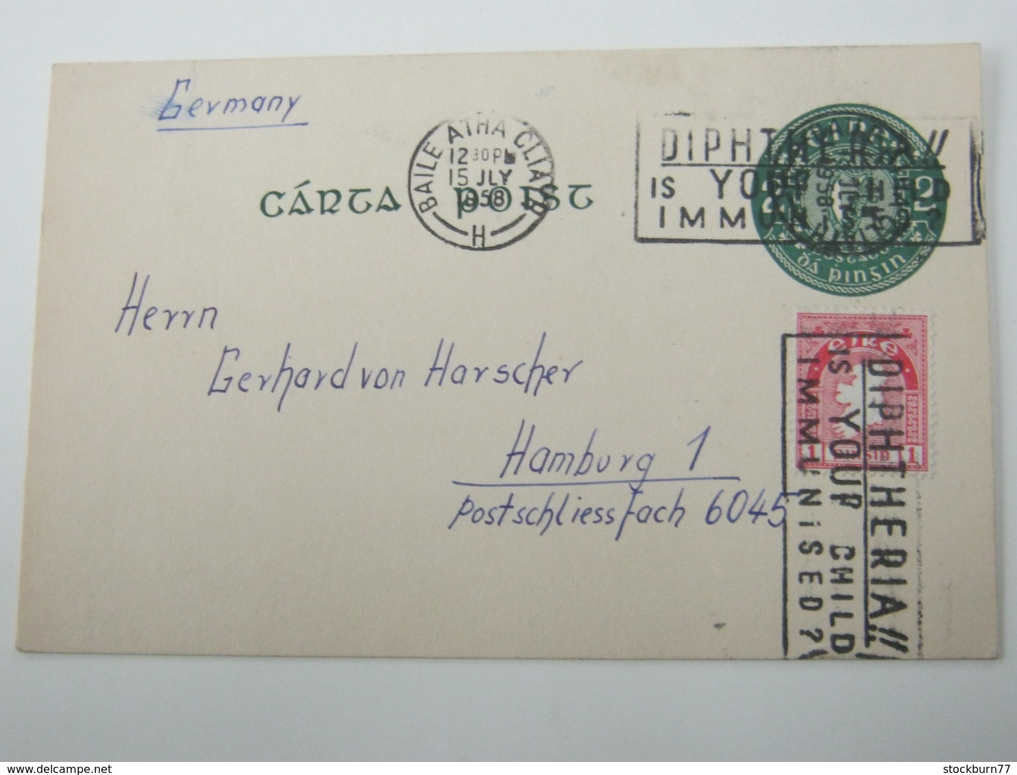 1958 , Ganzsache Nach Deutschland - Postal Stationery