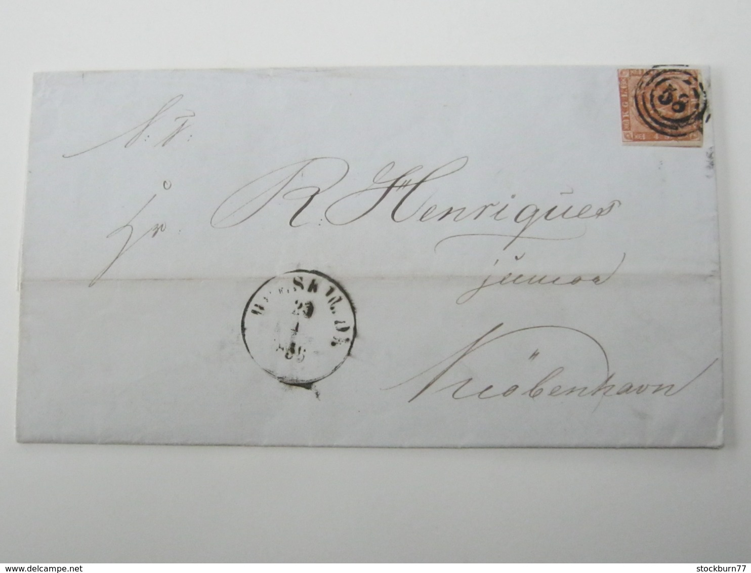 1856 , ROSKILDE , Brief Mit Nummernstempel - Briefe U. Dokumente