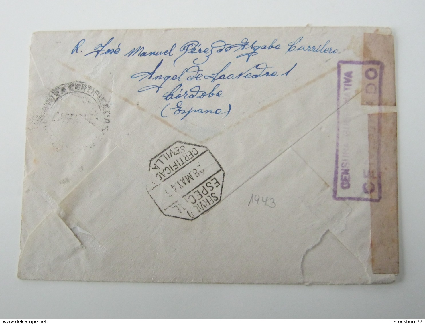 1943 , Carta, Censurado A Uruguay - Cartas & Documentos