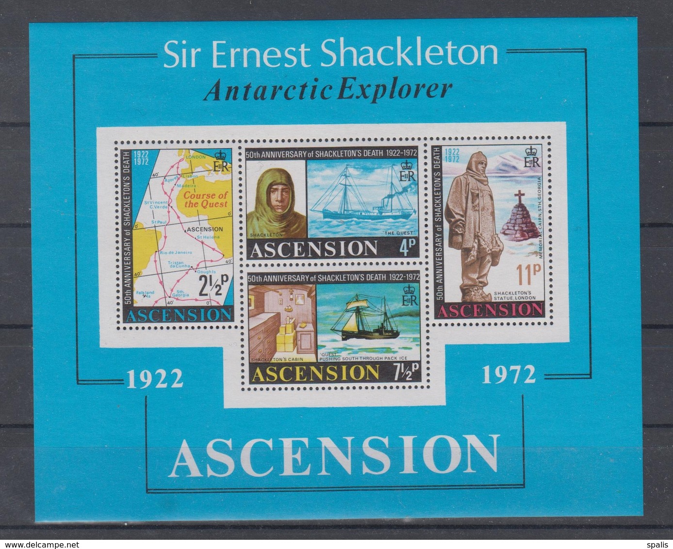 Ascension Is. 1972 Mi Bl 5 Mnh Shackleton - Autres & Non Classés