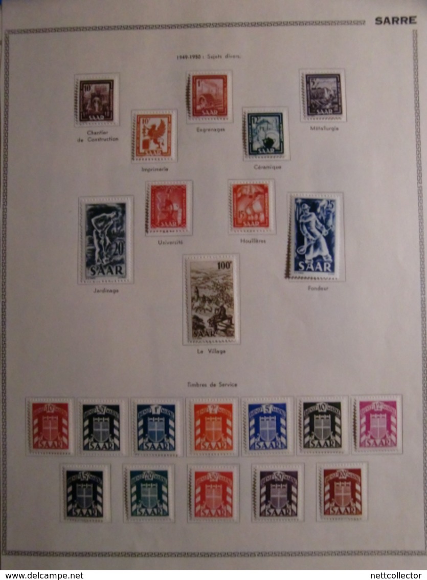 SARRE BELLE COLLECTION AVEC BLOC 1947/48 TIMBRES MAJORITE NEUFS*