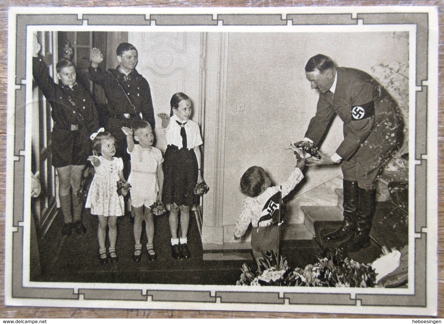 DR Ganzsache Hitler 6+19 Pfg. Stempel Stuttgart Foto Hitler Mit Kindern - Sonstige & Ohne Zuordnung