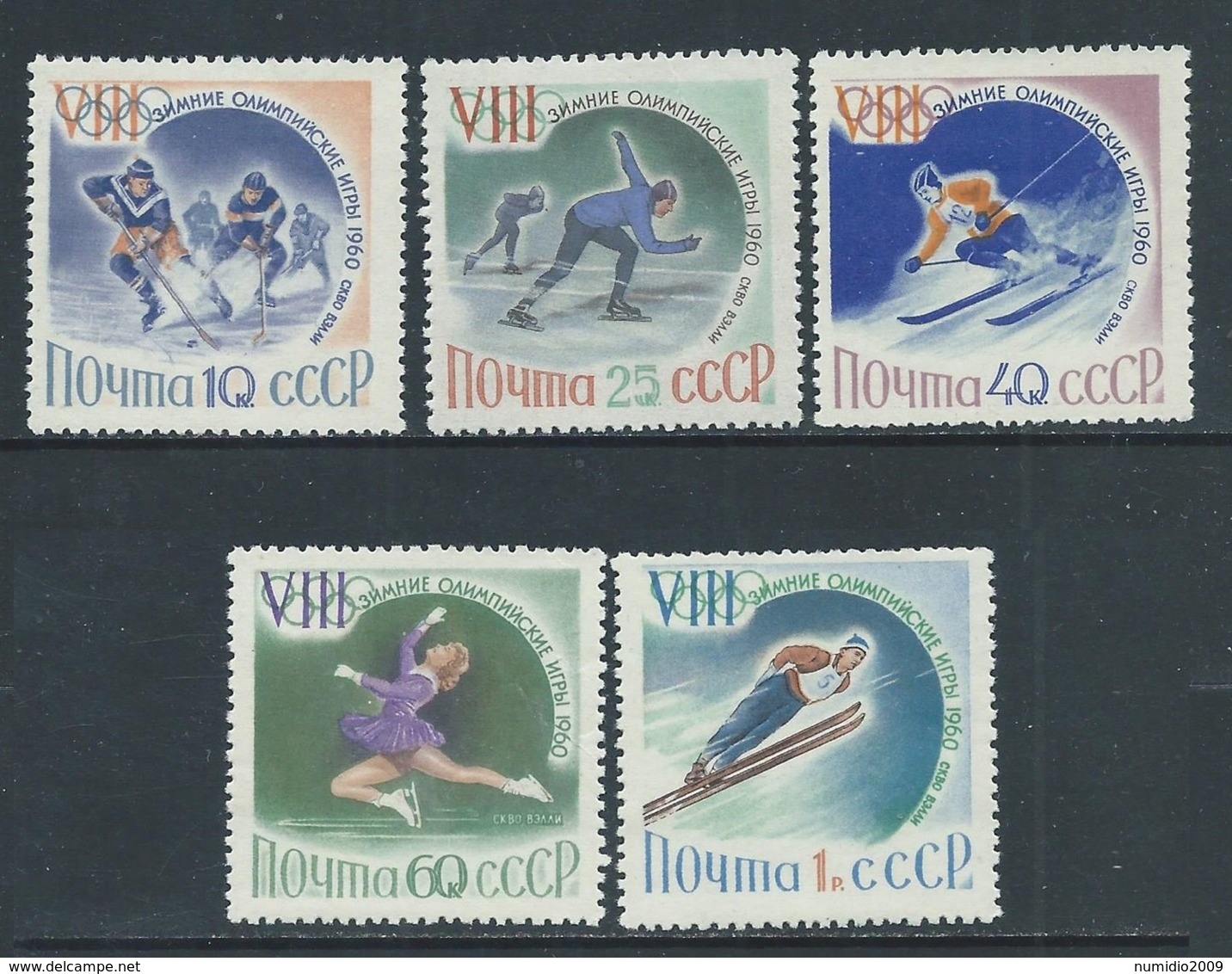 1960 RUSSIA OLIMPIADI INVERNALI DI SQUAW VALLEY MNH ** - F4-9 - Winter 1960: Squaw Valley