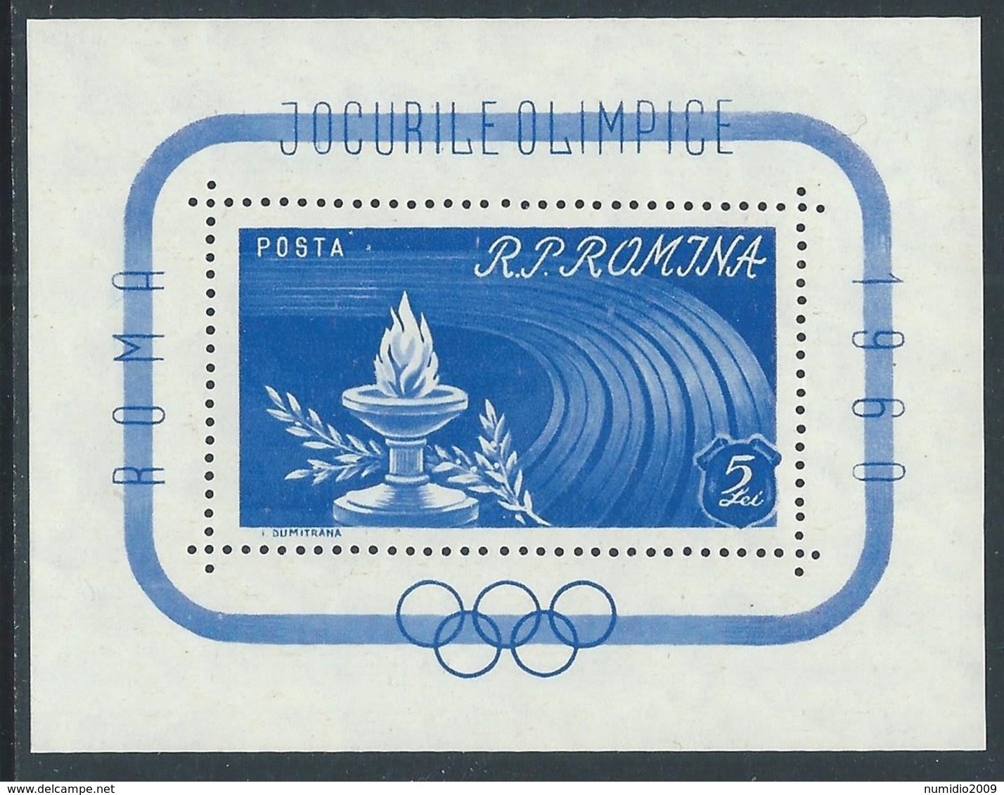 1960 ROMANIA FOGLIETTO OLIMPIADI DI ROMA MNH ** - F7 - Estate 1960: Roma